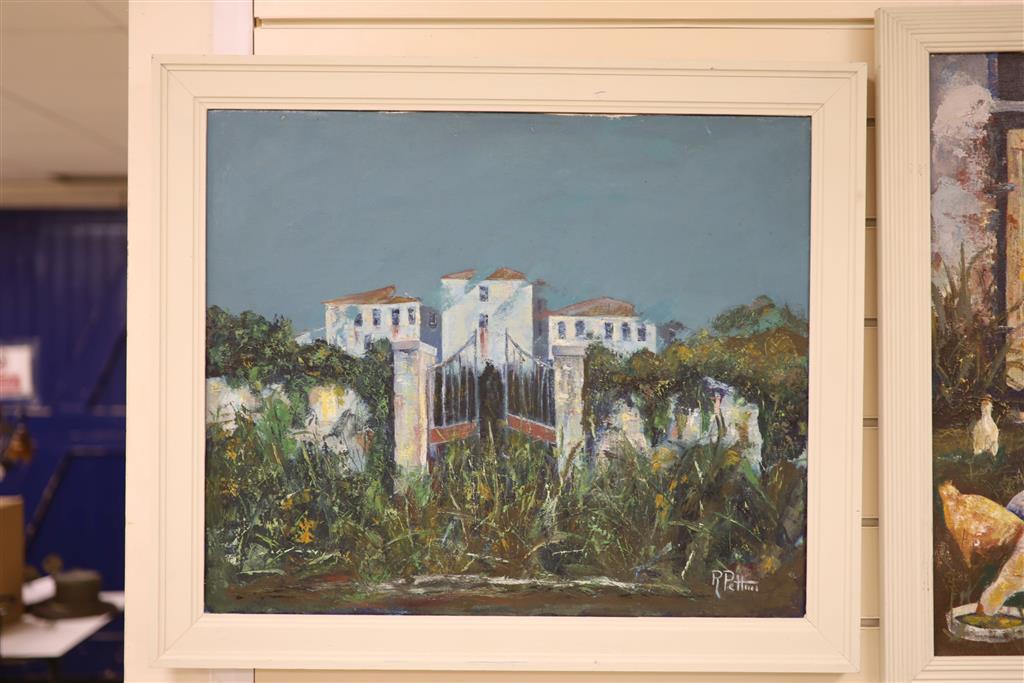 R. Pettini, oil on canvas, Villa Veneta, Verona 1995, signed, 50 x 60cm